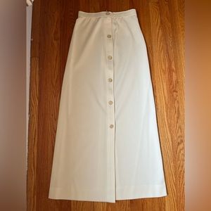 Vintage Dalton Long Skirt Ivory With Gold Buttons
